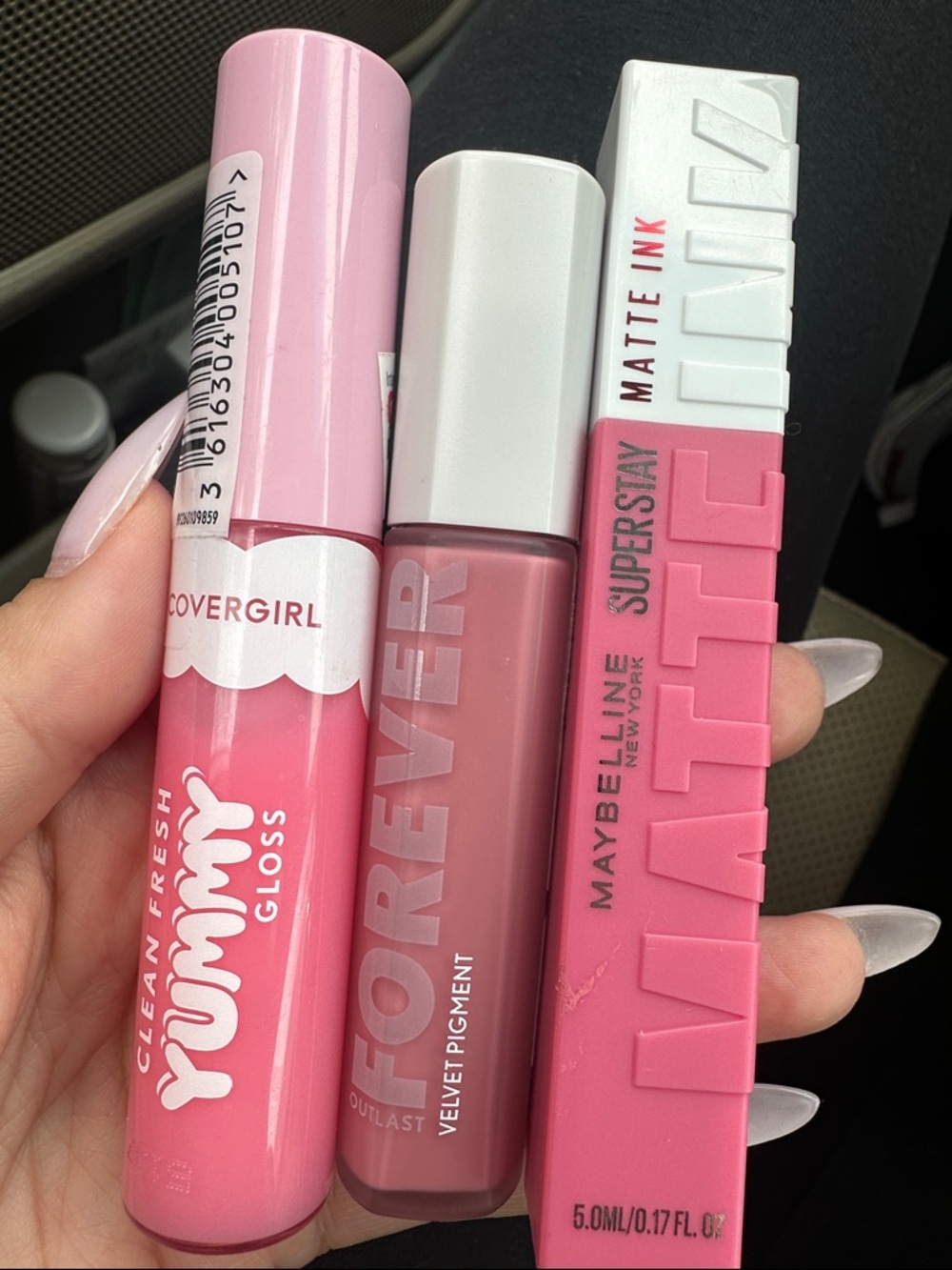 CoverGirl & Maybelline Pink Lip Gloss & Matte Ink Trio - Soft Pink Shades